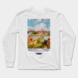 Vintage British Railways Travel Poster for Berwick upon Tweed Long Sleeve T-Shirt